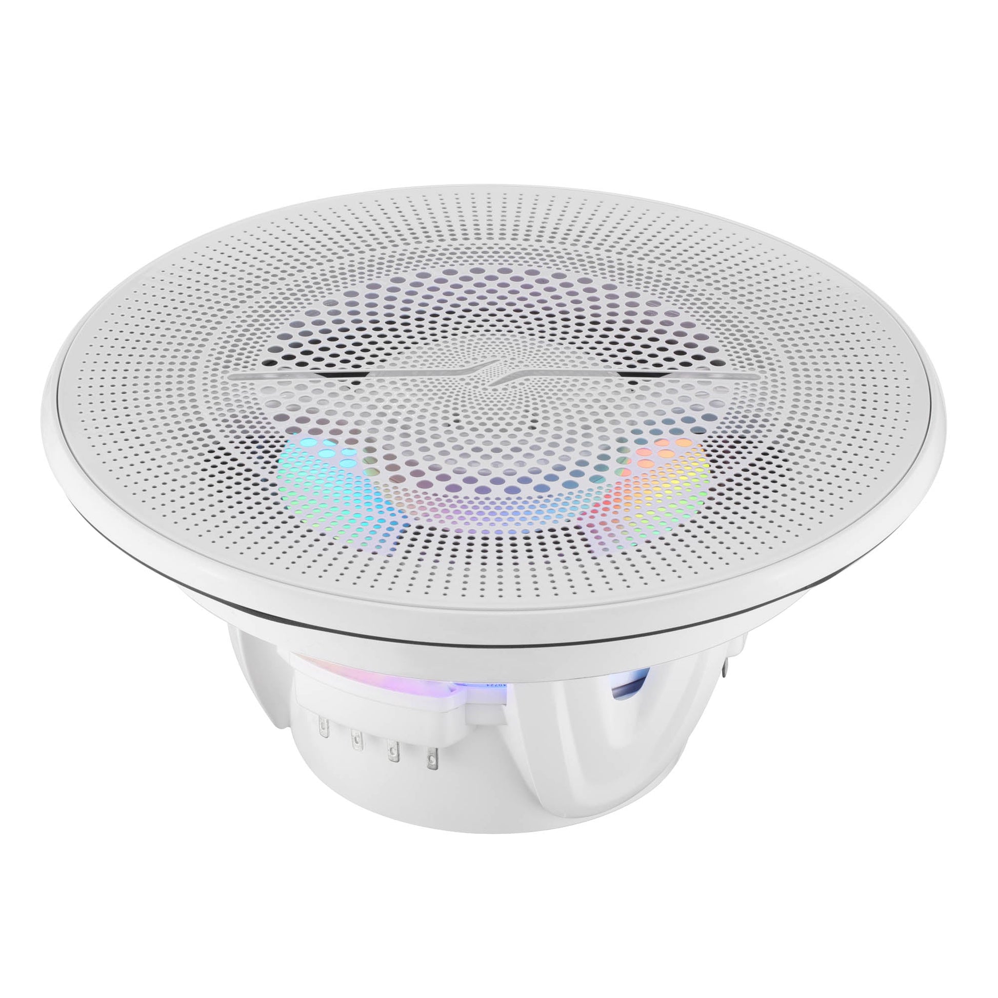 Luxury 6.5” 2-Way Marine Coaxial Speaker with Digital LED Lights and Flush Magnetic Mount Grille | 150W RMS 4-Ohm.