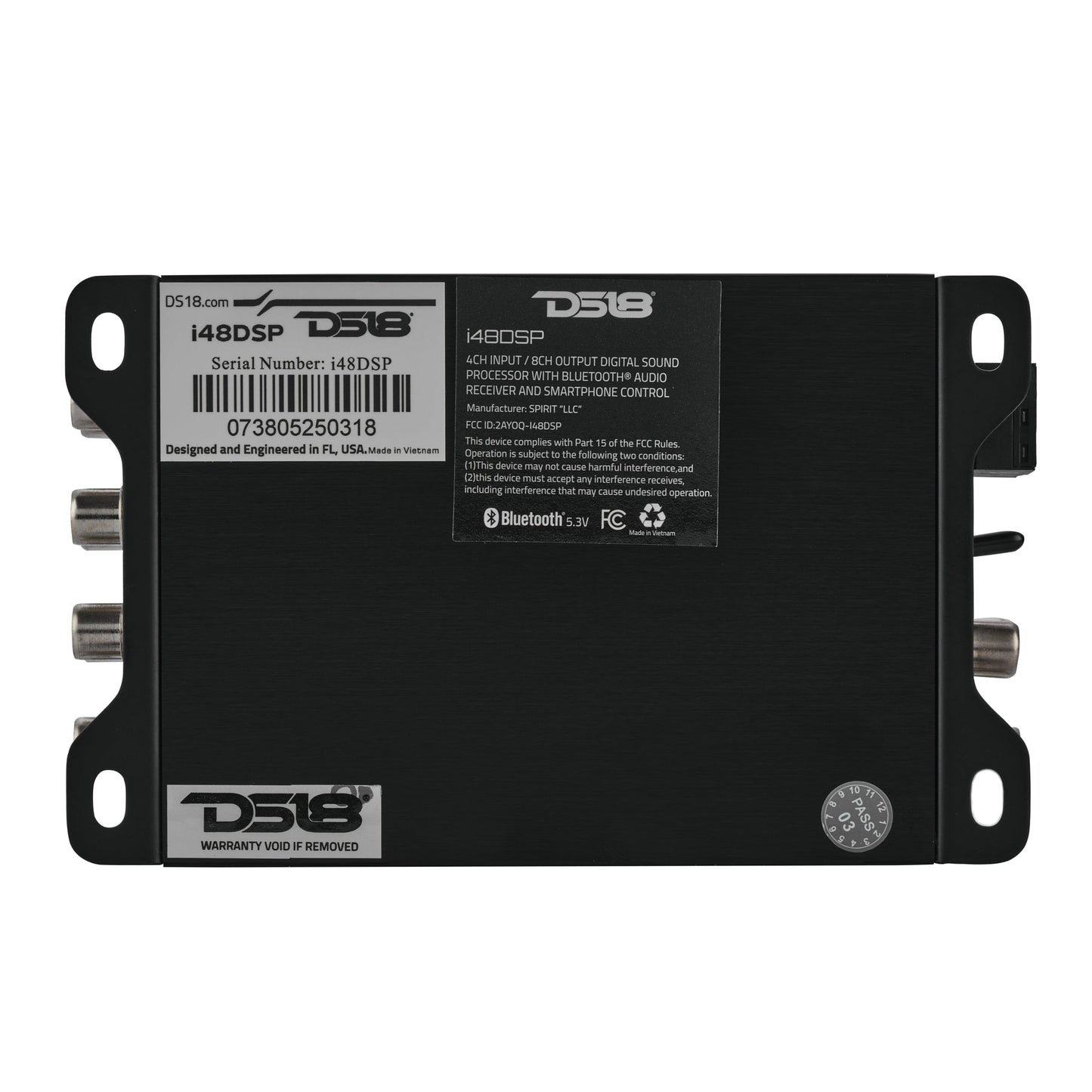 4-Input / 8-Output Digital Sound Processor with Bluetooth and App Control.