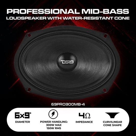 6x9” Water-Resistant Mid-Bass Loudspeaker | 150W RMS 4-Ohm