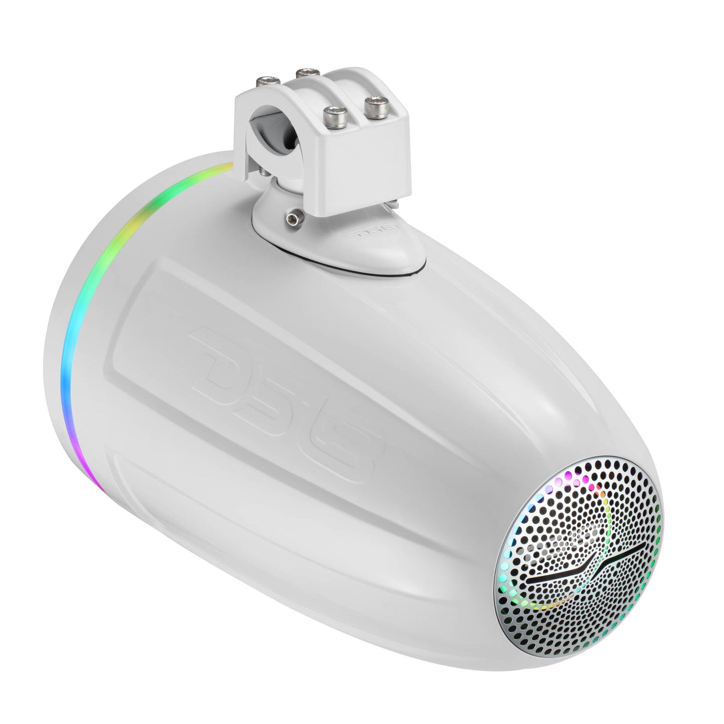 8" NXL-iQ Marine Tower Speaker with Digital LED Lights, Neodymium Magnet, 1" Compression Driver, IP65 Rated, 350W RMS, 4-Ohm.