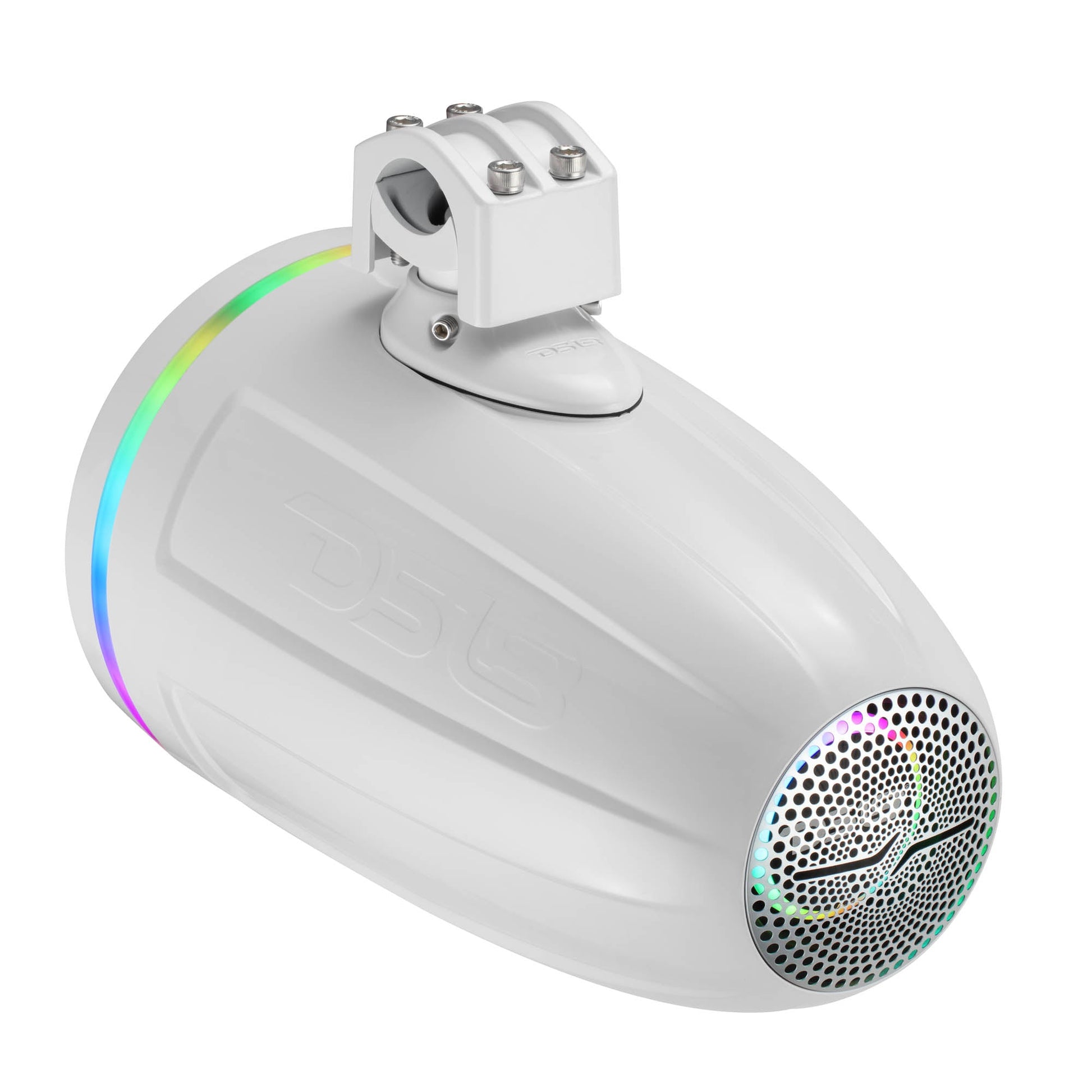 8" NXL-iQ Marine Tower Speaker with Digital LED Lights, Neodymium Magnet, 1" Compression Driver, IP65 Rated, 350W RMS, 4-Ohm.