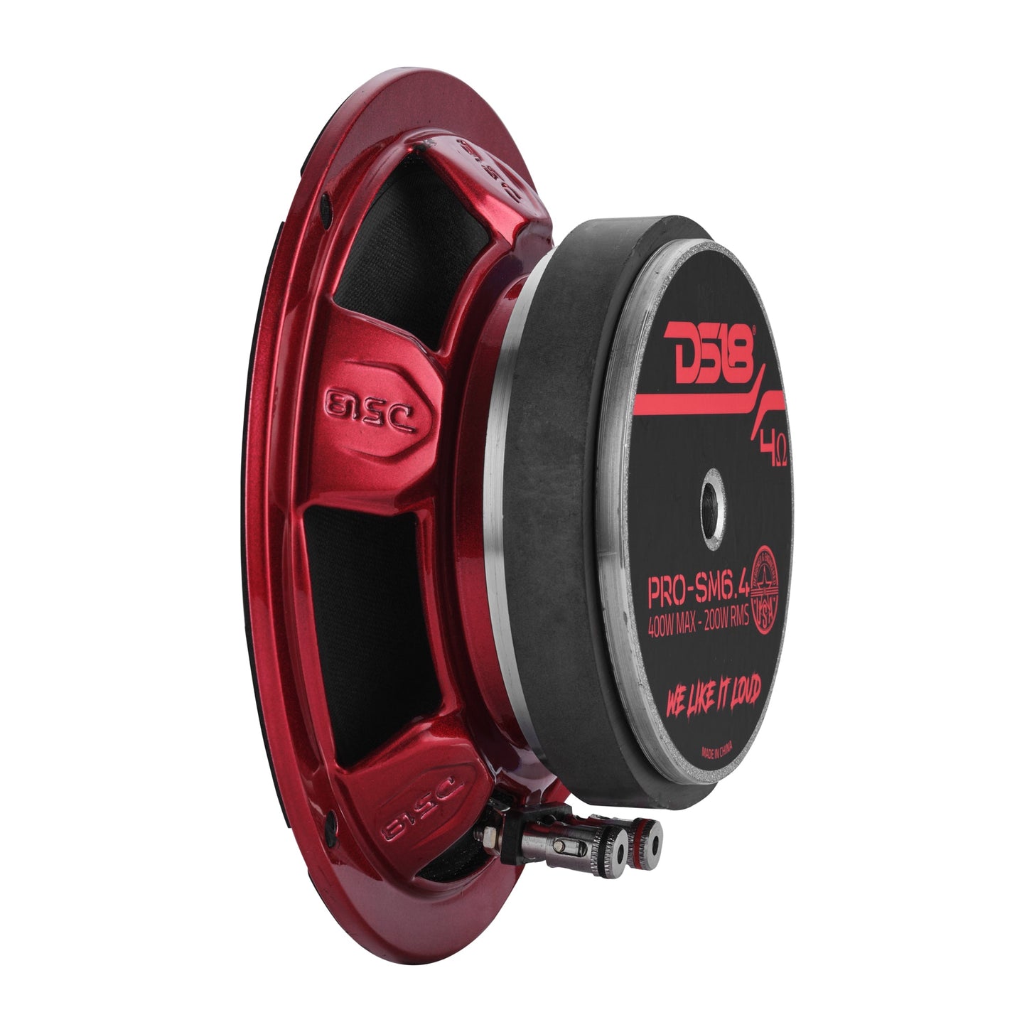 PRO 6.5" Slim Mid-Range Loudspeaker with Water-Resistant Cone | 200W RMS 4-Ohm.