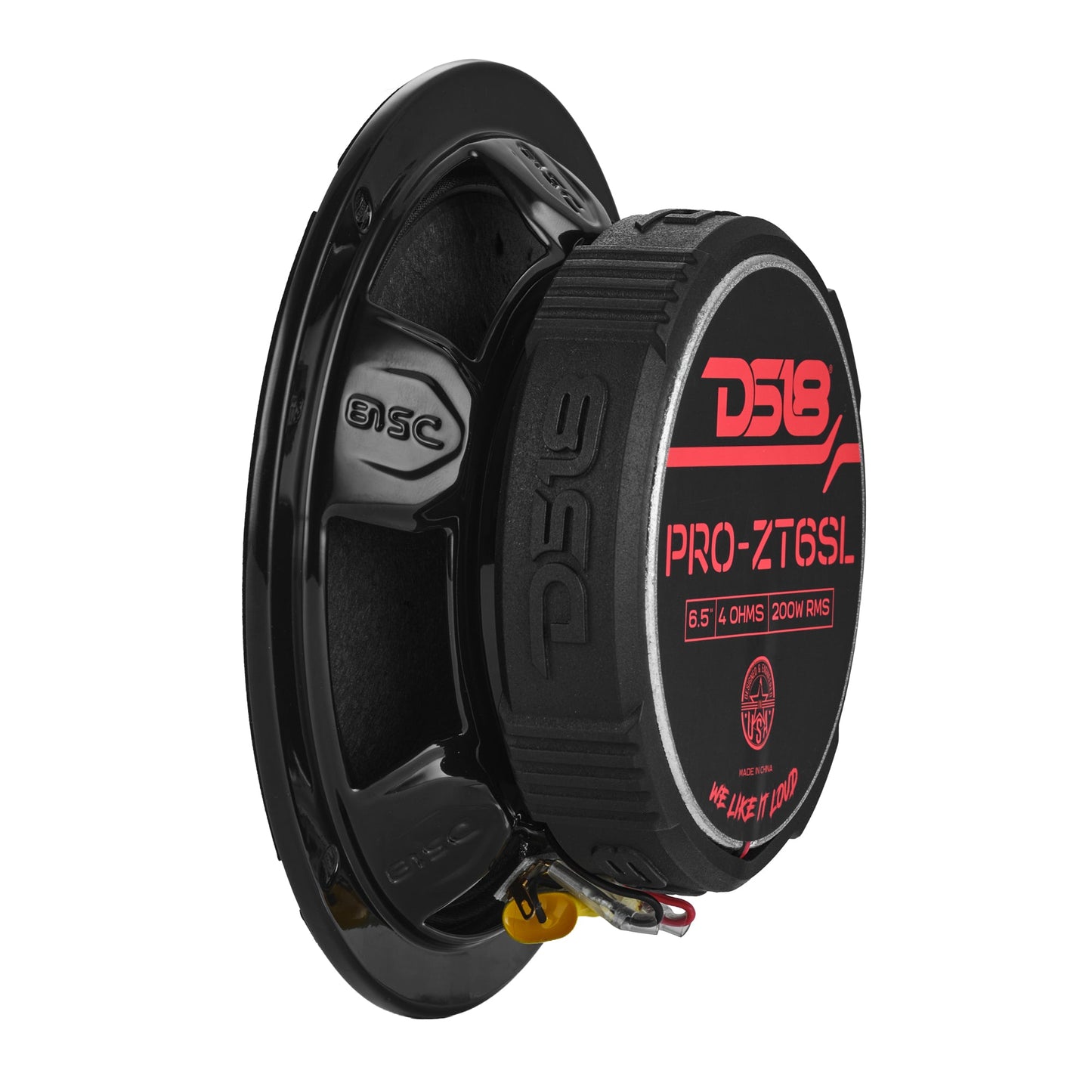 PRO-ZT 6.5” Slim Coaxial Mid-Range Loudspeaker with Water-Resistant Cone Built-in Bullet Tweeter | 200W RMS 4-Ohm.