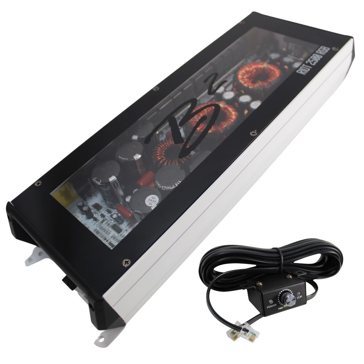 B2 Audio RIOT Mono 2.5K 2500 Watt 1-Ohm Class D Subwoofer Amplifier Full Range Amplifier w/ RGB LED Illumination.