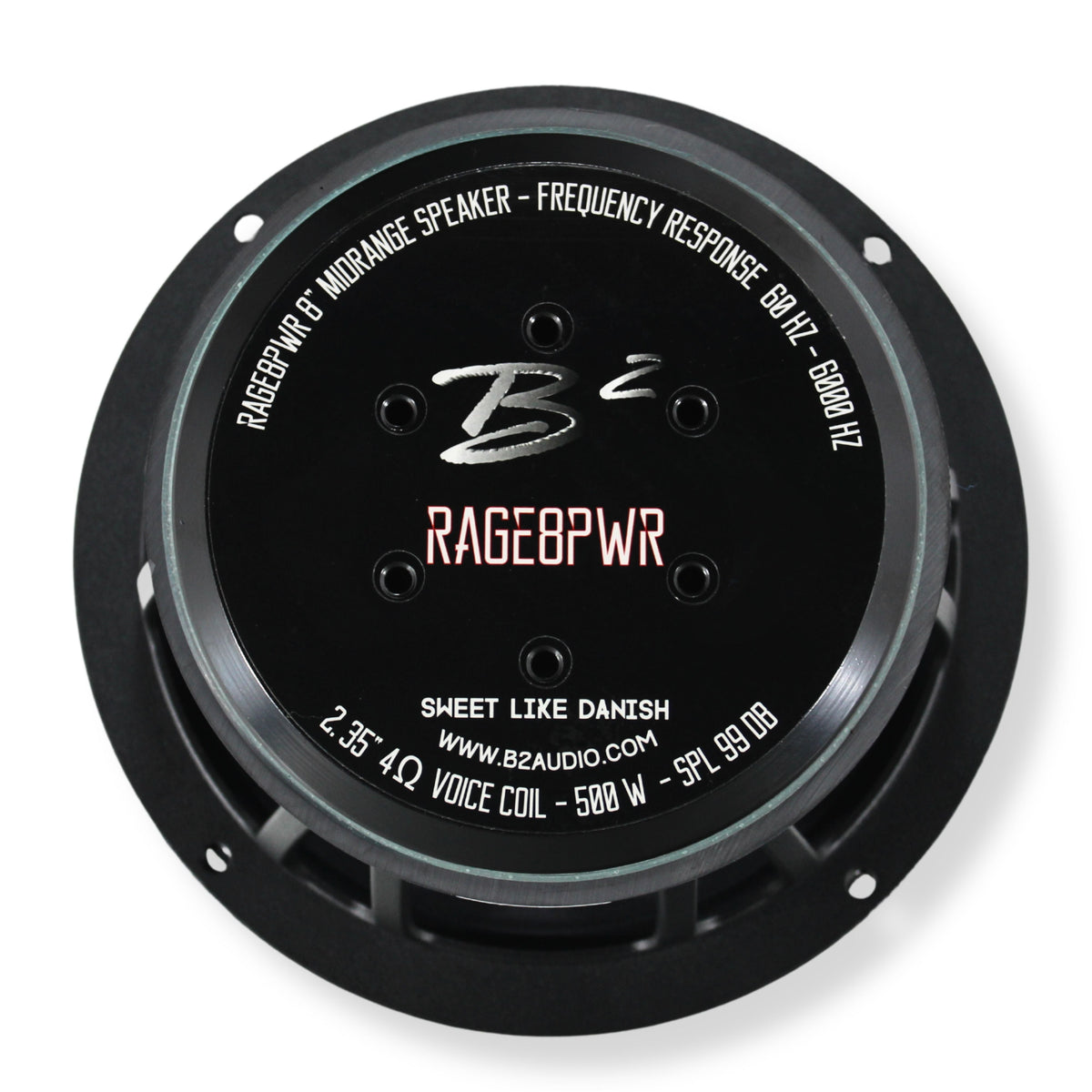 B2 Audio RAGE Series 8" 4-Ohm 250 Watt RMS Mid-Range Speakers UV/Water Resistant Cone, Sold in Pairs RAGE8PWR