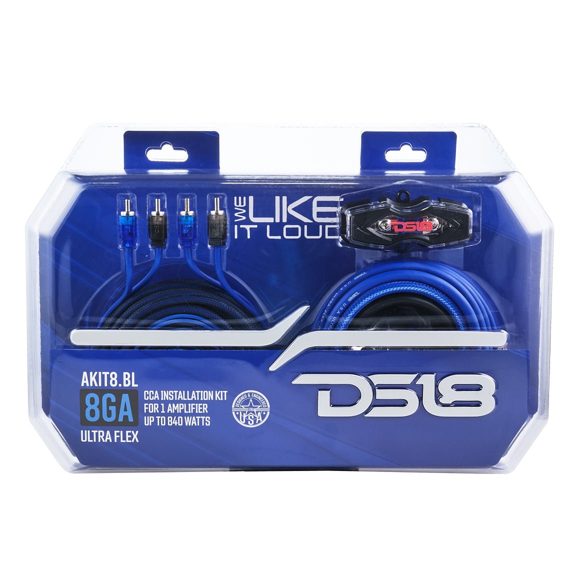 8-GA Amplifier Installation Wiring Kit - Blue.