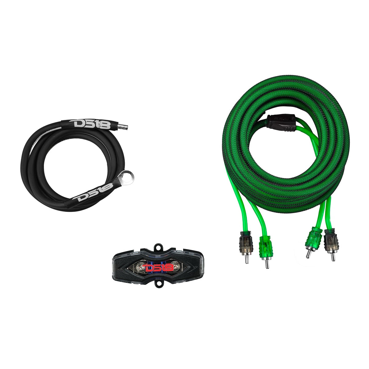 8-GA Amplifier Installation Wiring Kit - Green.