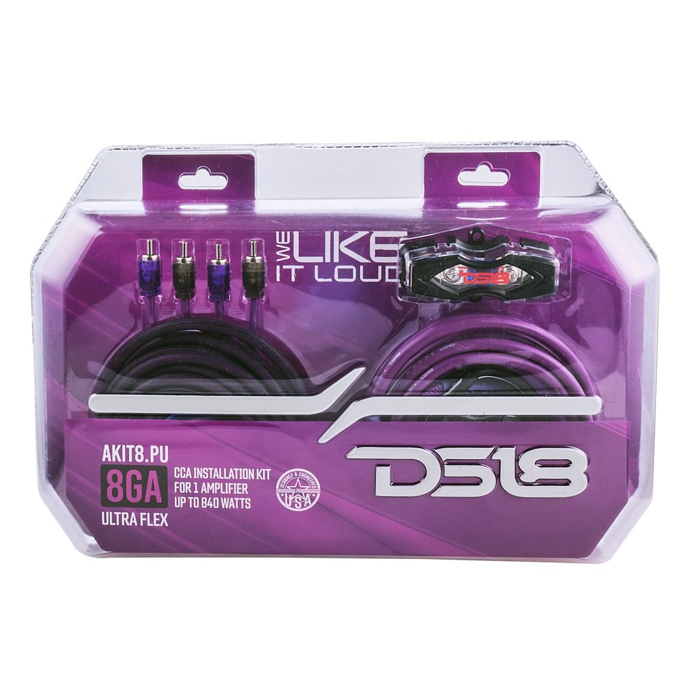 8-GA Amplifier Installation Wiring Kit - Purple.