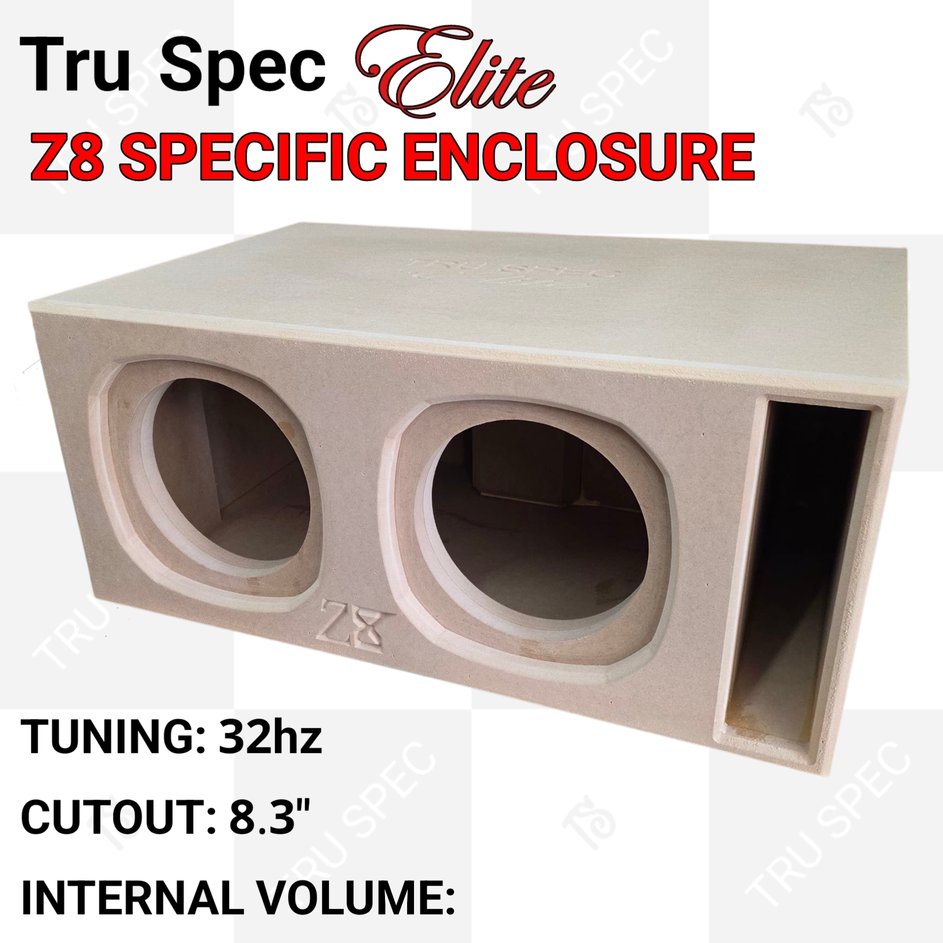 TRU SPEC Elite Sundown Z8 Dual 8" Subwoofer Enclosure.