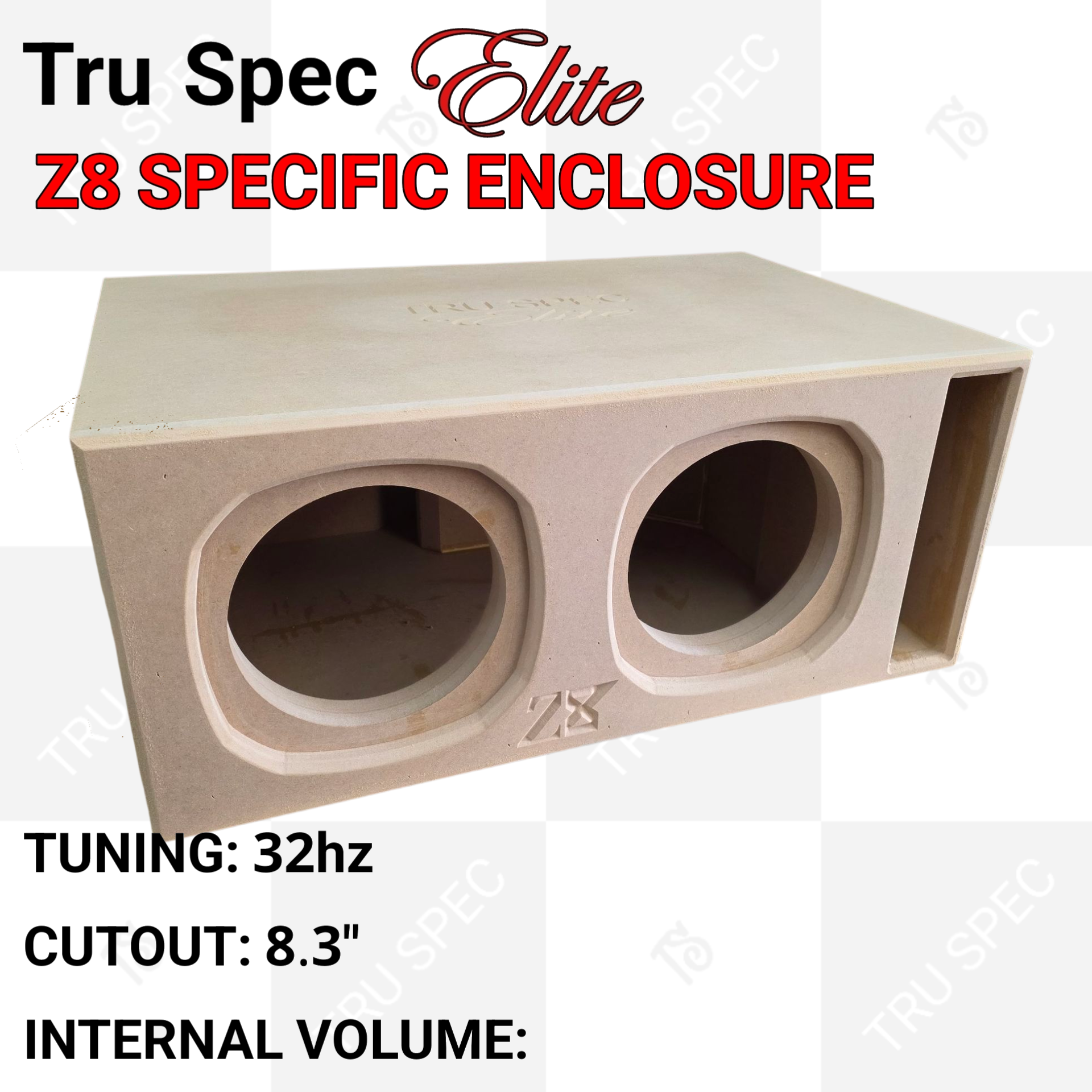 TRU SPEC Elite Sundown Z8 Dual 8" Subwoofer Enclosure.