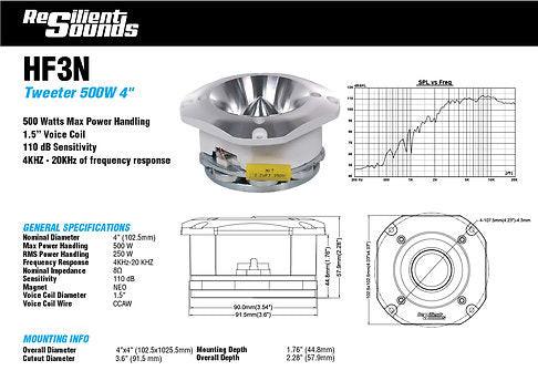 Resilient Sounds HF3N Neo Super Tweeter – 250W RMS 4 Ohm (Single) - Audio Sellerz