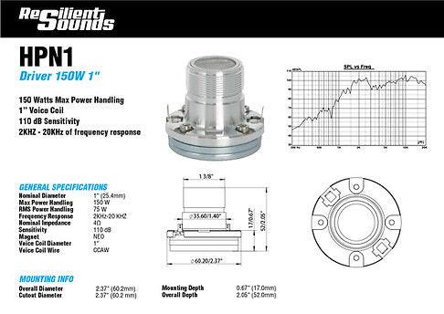 Resilient Sounds HPN1 Neo Horn Driver – 75W RMS 4 Ohm (Single) - Audio Sellerz