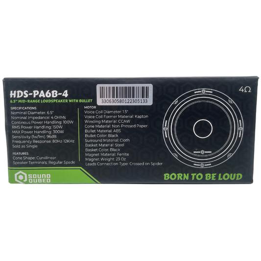 SoundQubed HDS Series Pro Audio Bullet 6.5" Midrange Speaker 4 Ohm 150W RMS Single - Audio Sellerz