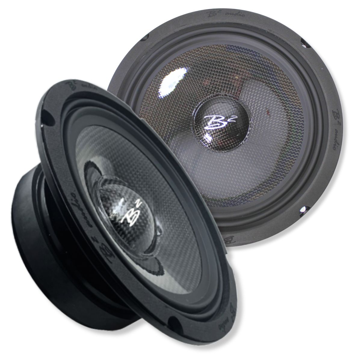 B2 Audio 8"  Carbon Fiber Marine, Motorcycle, Powersports, 4-Ohm Shallow Mount Speakers, Sold in pairs RAGE8CFM.