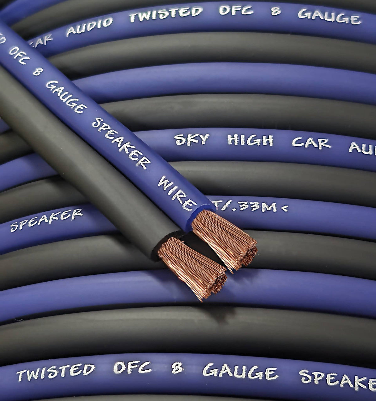 Sky High Car Audio OFC 8 Gauge Speaker Wire – 100ft Spool