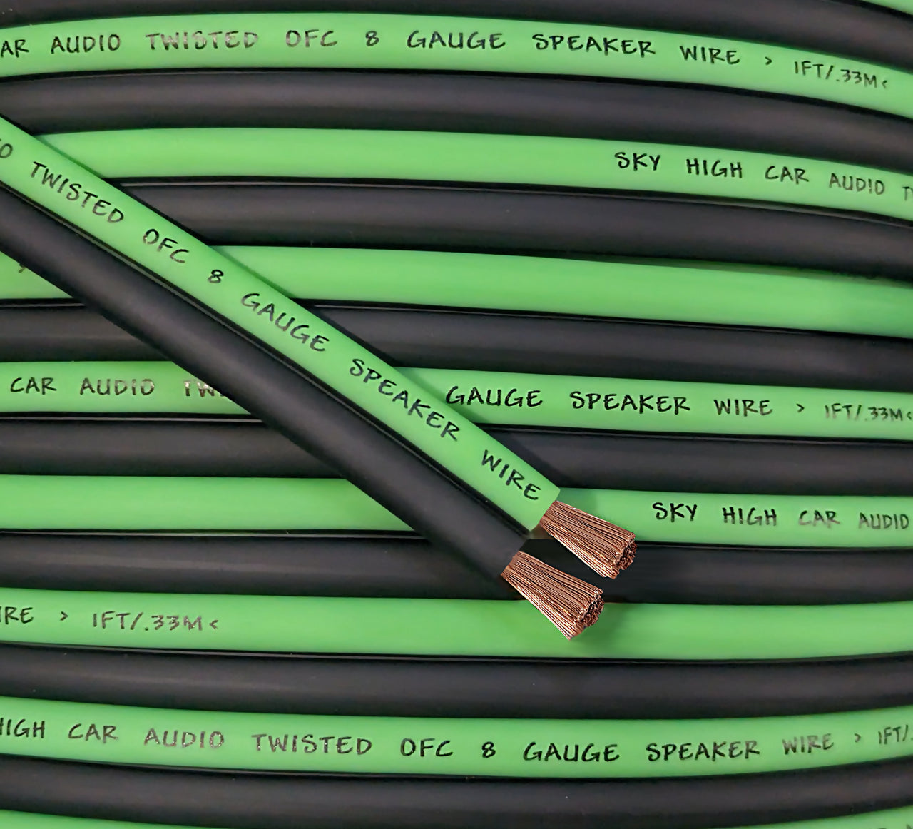Sky High Car Audio OFC 8 Gauge Speaker Wire – 100ft Spool