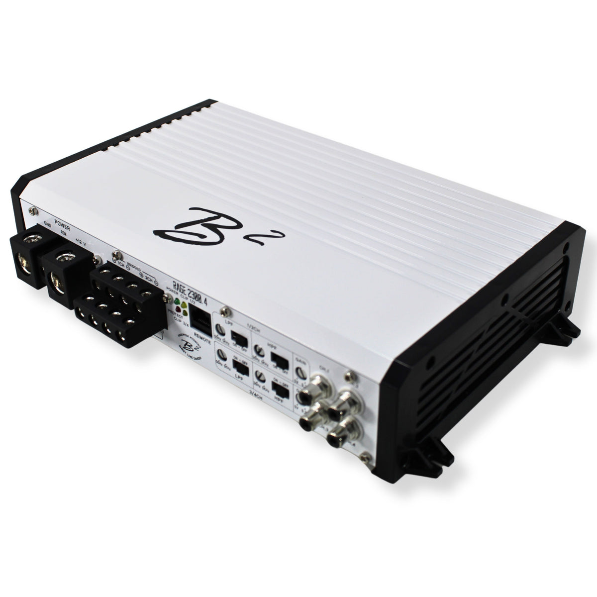 B2 Audio RAGE 4-Channel 2.3K 2300 Watt 2-Ohm Class D Full Range Amplifier.