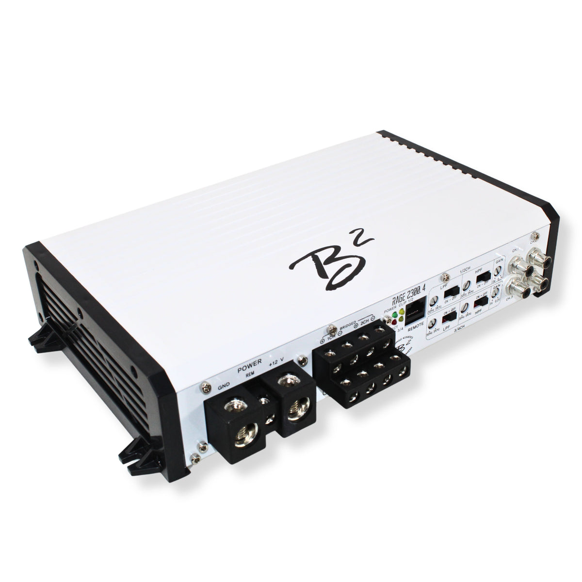 B2 Audio RAGE 4-Channel 2.3K 2300 Watt 2-Ohm Class D Full Range Amplifier.
