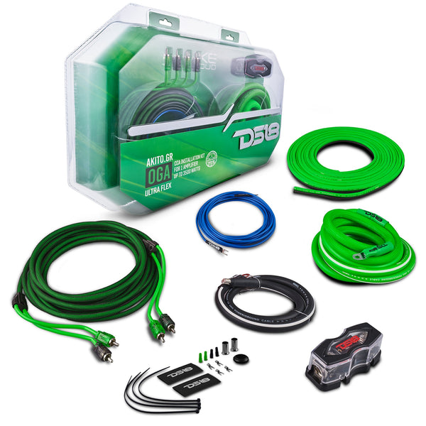 0-GA Amplifier Installation Wiring Kit - Green.