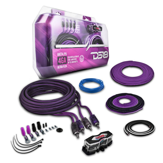 4-GA Amplifier Installation Wiring Kit - Purple.