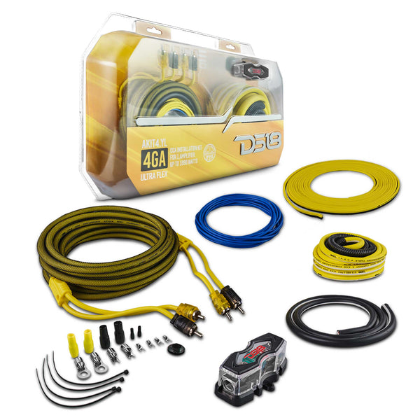 4-GA Amplifier Installation Wiring Kit - Yellow.