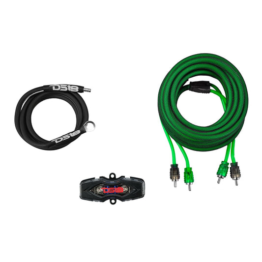 8-GA Amplifier Installation Wiring Kit - Green.