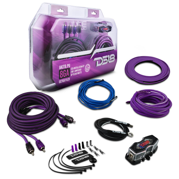 8-GA Amplifier Installation Wiring Kit - Purple.