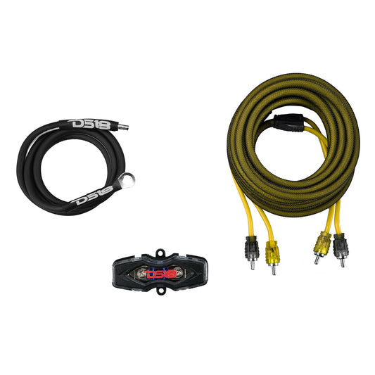 8-GA Amplifier Installation Wiring Kit - Yellow.