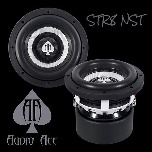 Audio Ace STR8 NST 8” Subwoofer with Dyeable Cone – 1000W RMS - Sold by Audio Sellerz