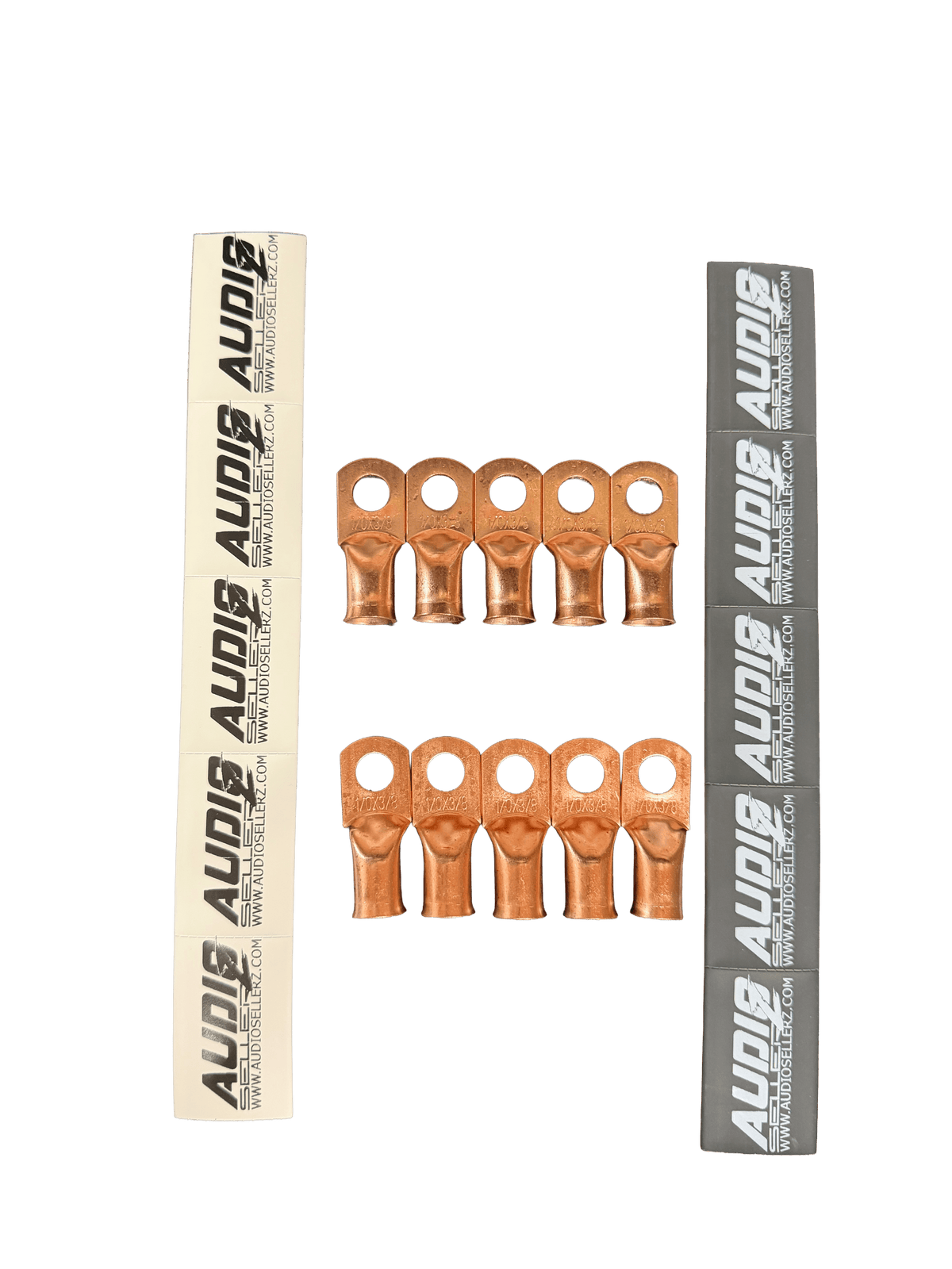 Audio Sellerz 0 Gauge Copper Lugs with Heat Shrink 10 Pack - Sold by Audio Sellerz