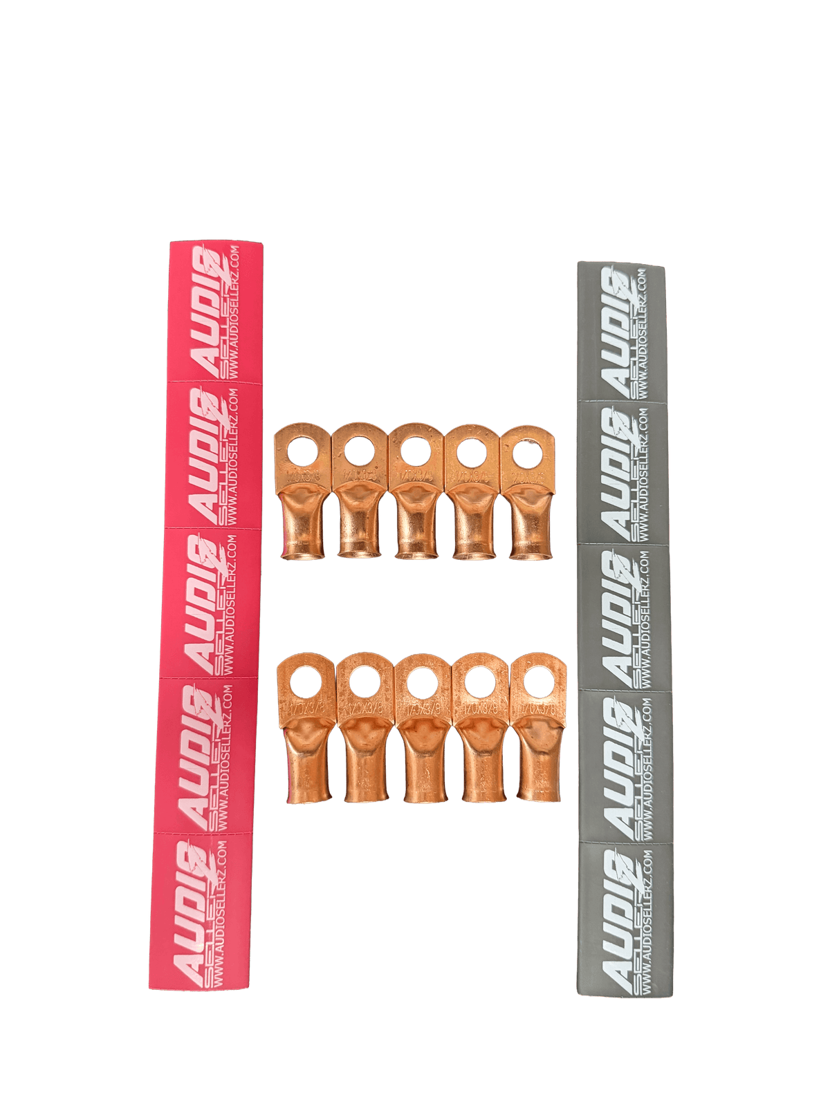 Audio Sellerz 0 Gauge Copper Lugs with Heat Shrink 10 Pack - Sold by Audio Sellerz