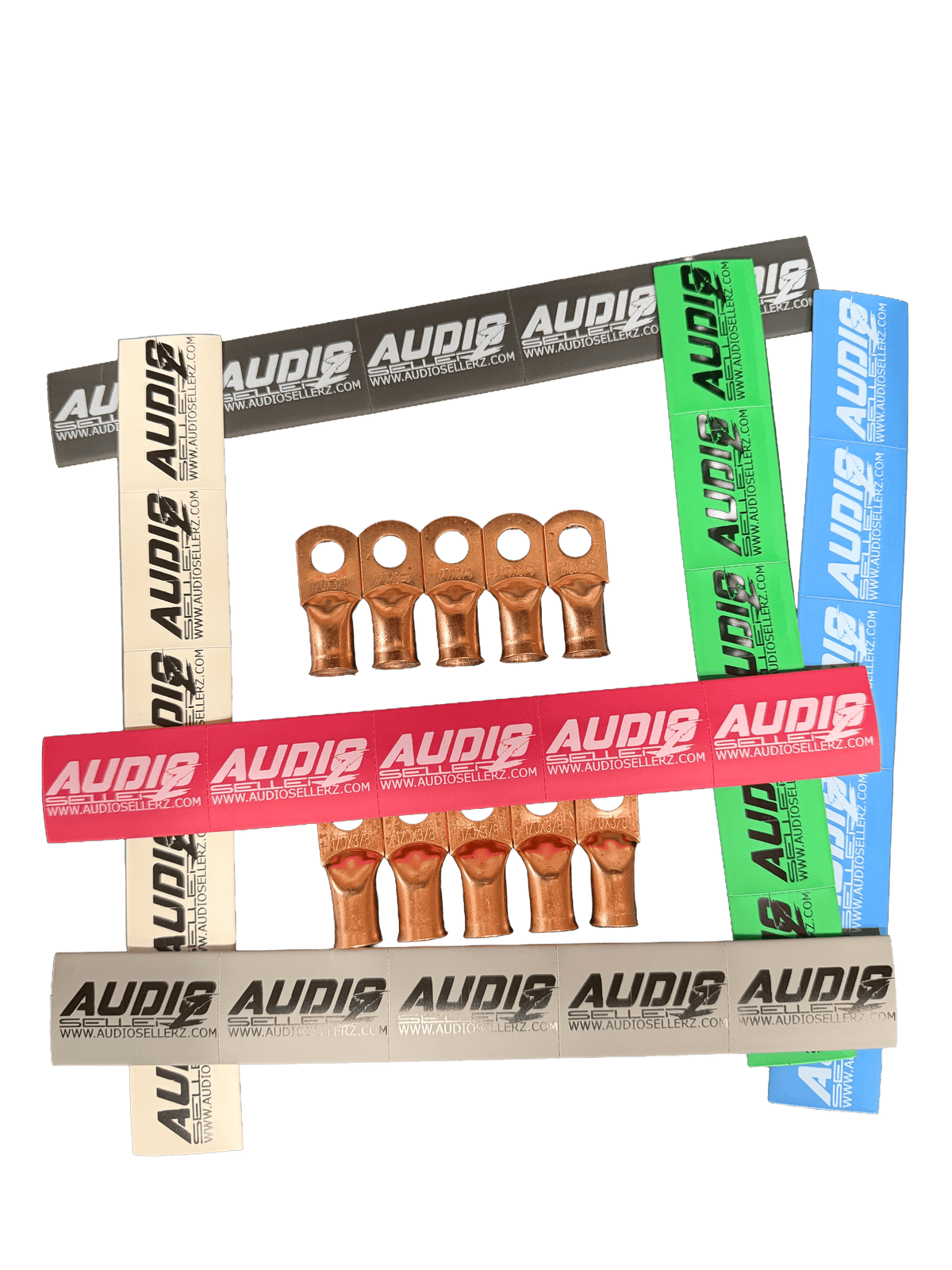 Audio Sellerz 0 Gauge Copper Lugs with Heat Shrink 10 Pack - Sold by Audio Sellerz