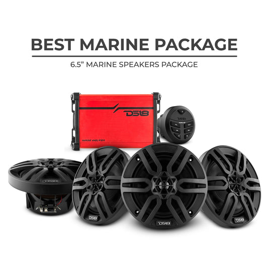 Best Marine Audio Package - 4 X 6.5" Speakers with Head Unit & 4 Channel Amplifier.