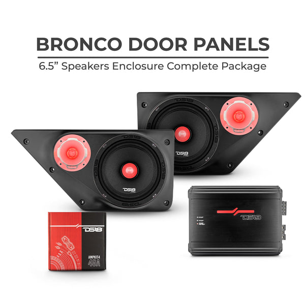 Ford Bronco 6th GEN Loaded Front Door 6.5" Speakers and 3.78" Tweeter Speaker Panels Package.