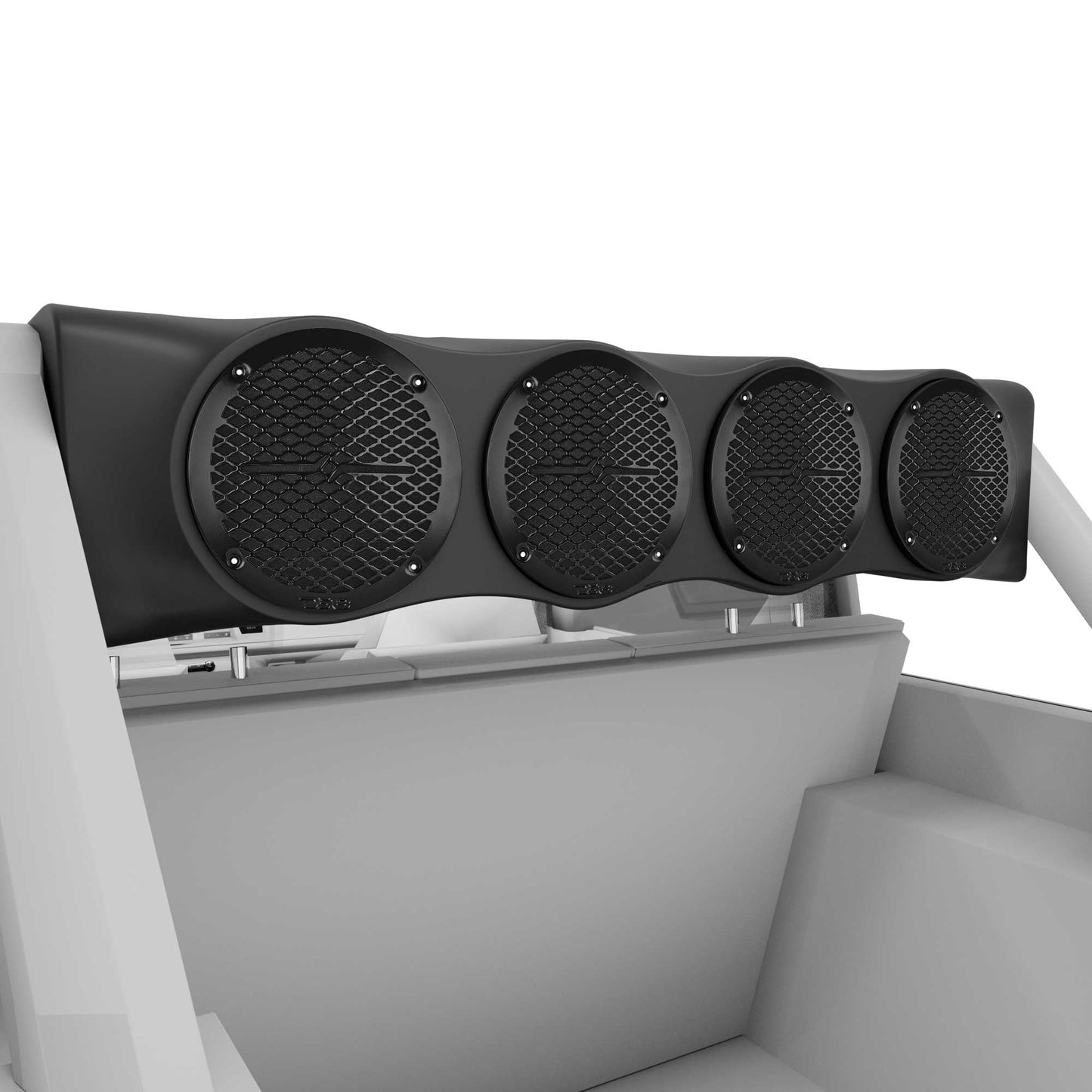 Bronco 6th Gen Rear Overhead Soundbar Loaded – 6x Coaxial Midrange Speakers and Dual Hybrid Tweeters.