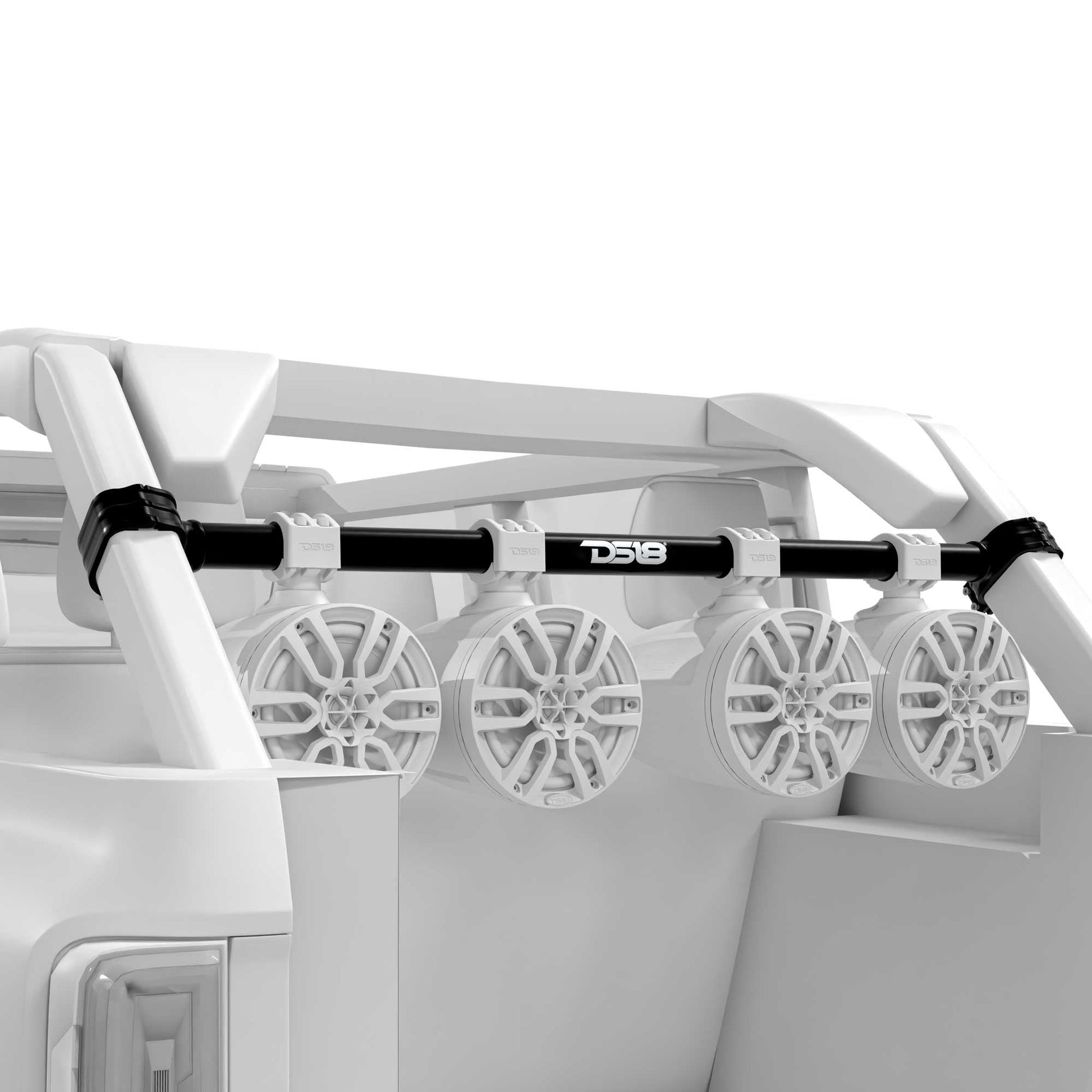 Bronco 6th Gen Mounting Tube Bundle with Dual 8" Marine Tower Speakers with RGB LED Lights.