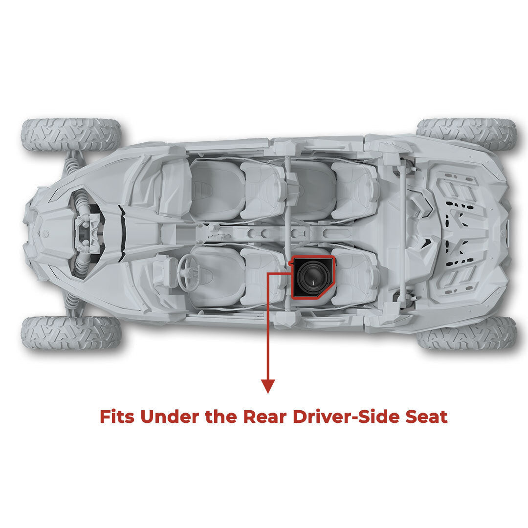 Can-Am 10” Under-Seat Subwoofer Enclosure for 4-Door Maverick X3 (2017-Up) - Rear Driver Side.