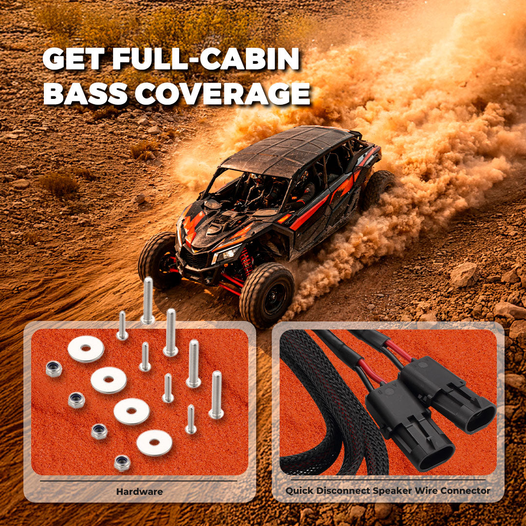 Can-Am 10” Under-Seat Subwoofer Enclosure for 2-Door & 4-Door Maverick X3 (2017-Up) - Front Passenger Side