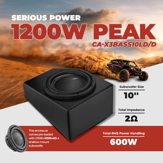 Can-Am 10” Under-Seat Subwoofer Enclosure for 2-Door & 4-Door Maverick X3 (2017-Up) - Front Driver Side