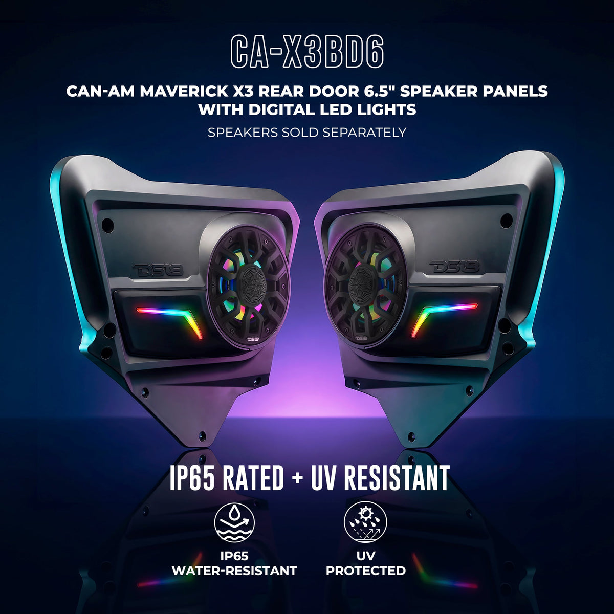 Can-Am Maverick X3 (2017-Up) Rear Door Speaker Panels with Digital LED Badge