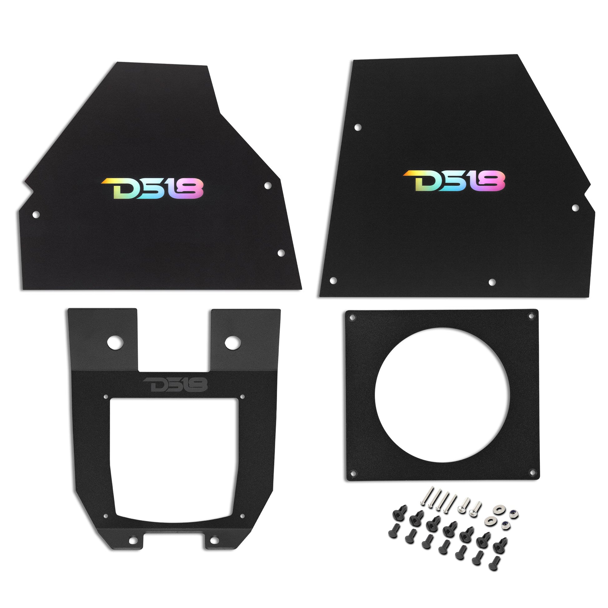 Can-Am Maverick X3 Lower Bracket Kit for MRX150 Head-Unit with Center Console Covers and LED Badges.