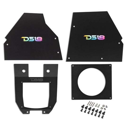Can-Am Maverick X3 Lower Bracket Kit for MRX150 Head-Unit with Center Console Covers and LED Badges.