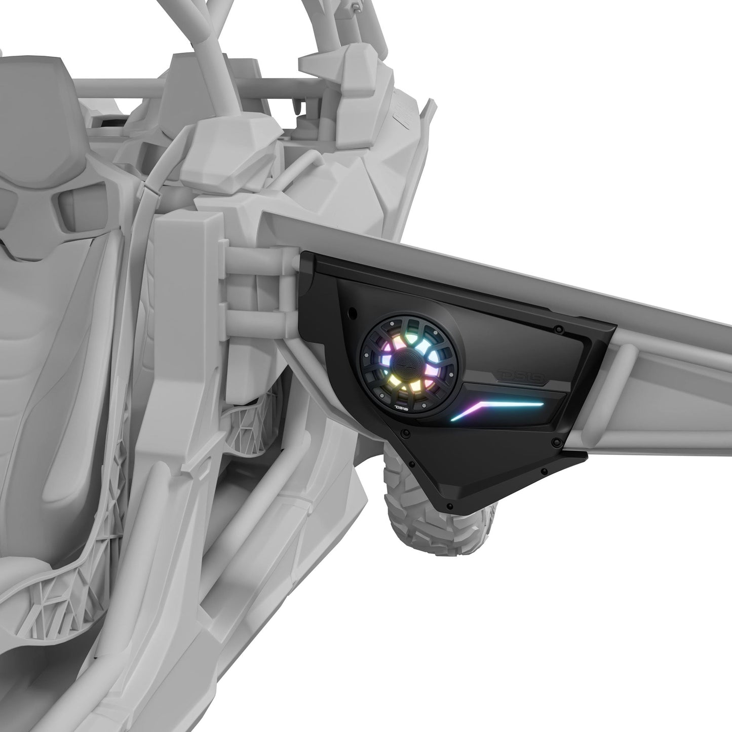 Can-Am Maverick X3 Door Speaker Panels Loaded with NXL-IQ 6.5" 2-Way Coaxial Marine Speakers and Digital LED Badge.