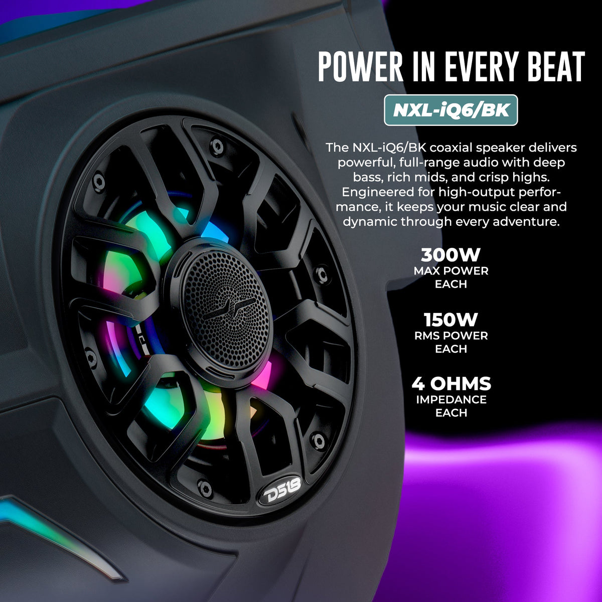 Can-Am Maverick X3 Door Speaker Panels Loaded with NXL-IQ 6.5" 2-Way Coaxial Marine Speakers and Digital LED Badge