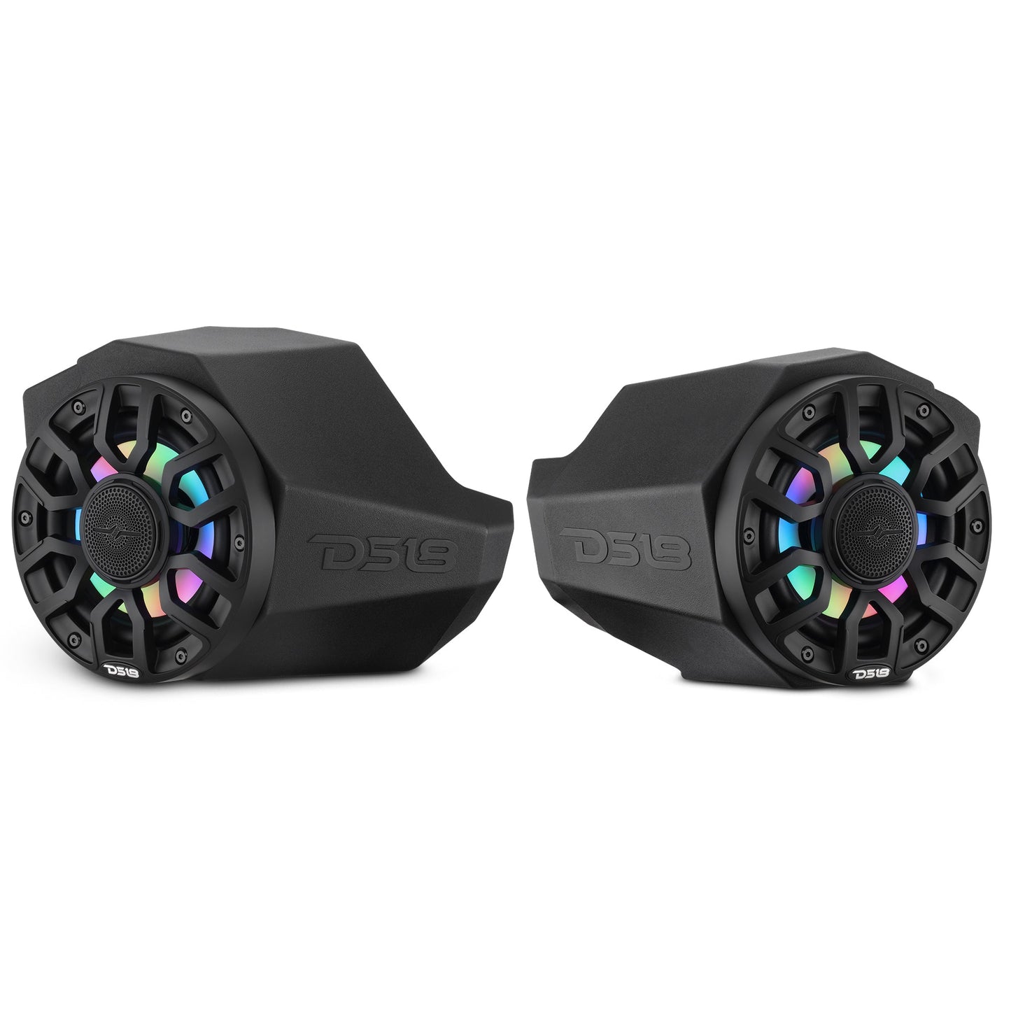 Can-Am Maverick X3 Kick Panel Speaker Pods Loaded with NXL-IQ 6.5" 2-Way Coaxial Marine Speakers and Digital LED Lights.