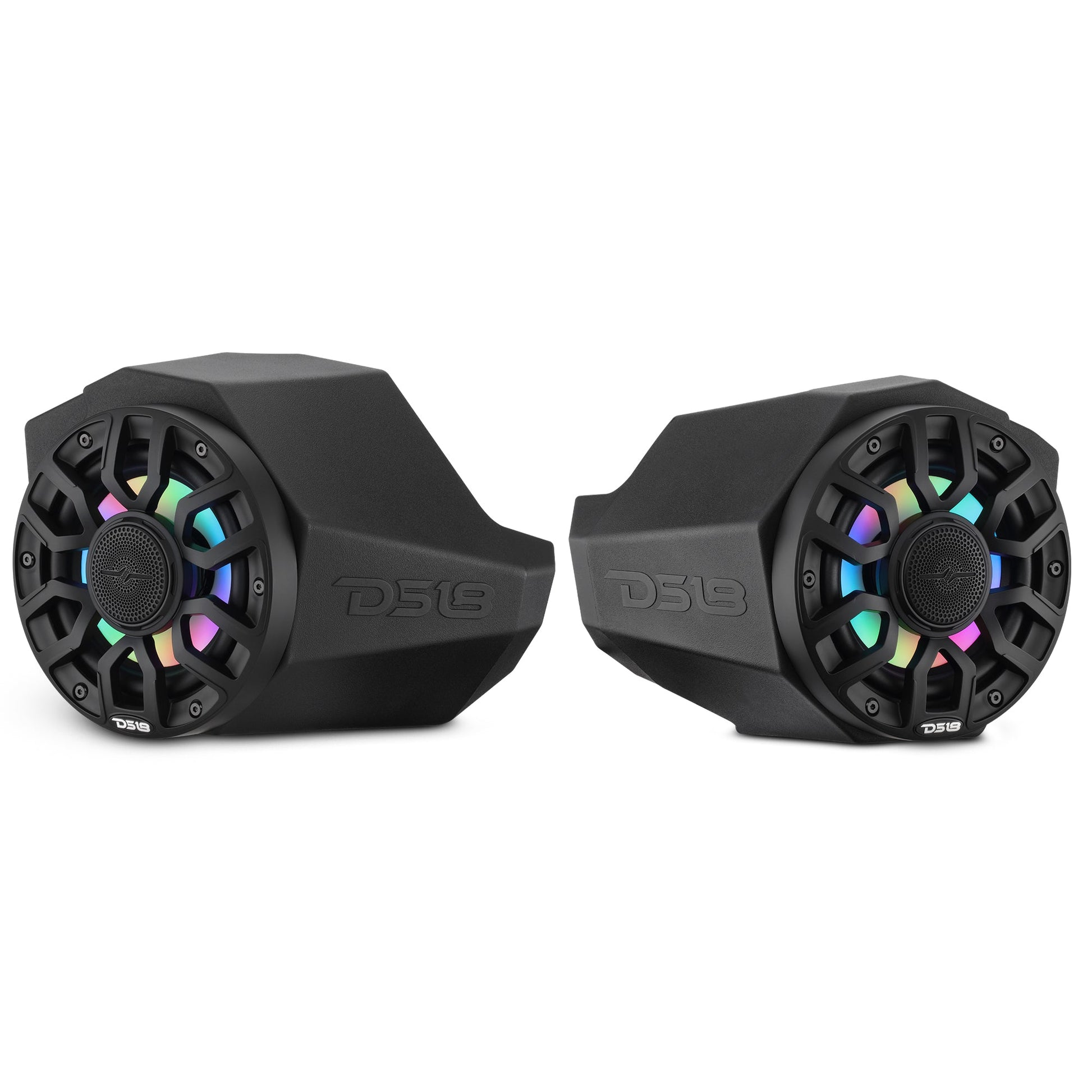 Can-Am Maverick X3 Kick Panel Speaker Pods Loaded with NXL-IQ 6.5" 2-Way Coaxial Marine Speakers and Digital LED Lights.