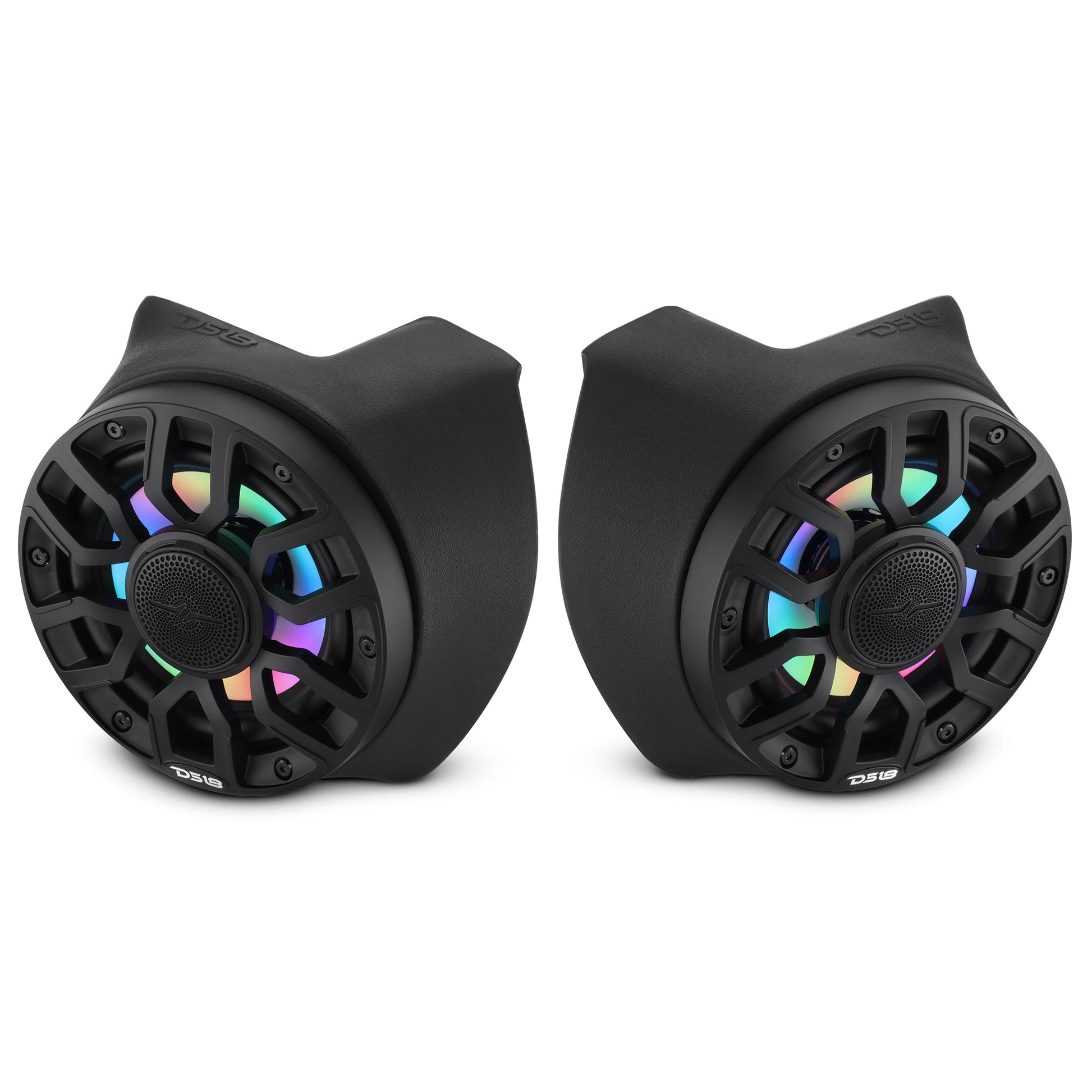 Can-Am Maverick X3 Rear B-Pillar Speaker Pods Loaded with NXL-IQ 6.5" 2-Way Coaxial Marine Speakers and Digital LED Lights.