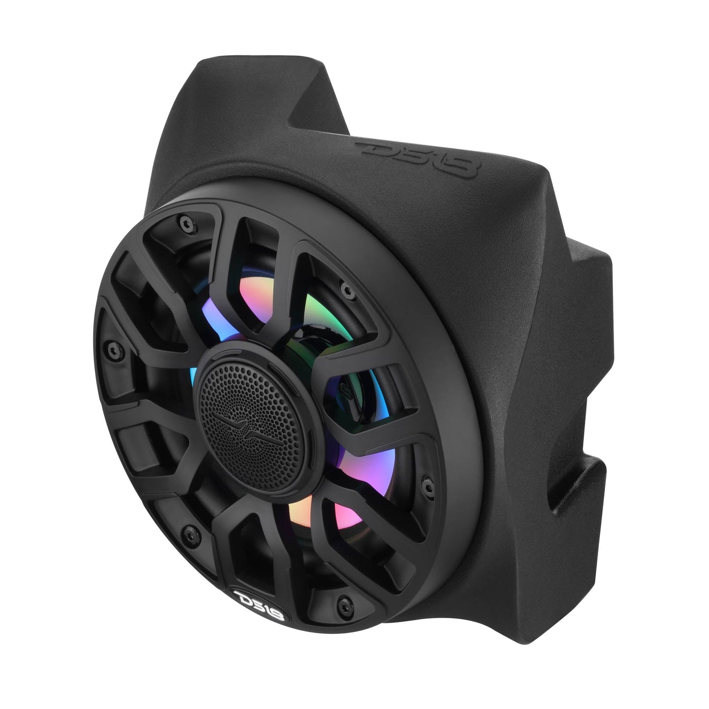 Can-Am Maverick X3 Rear B-Pillar Speaker Pods Loaded with NXL-IQ 6.5" 2-Way Coaxial Marine Speakers and Digital LED Lights.