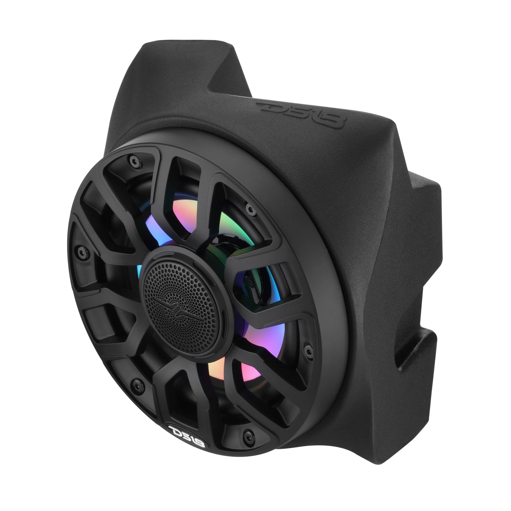 Can-Am Maverick X3 Rear B-Pillar Speaker Pods Loaded with NXL-IQ 6.5" 2-Way Coaxial Marine Speakers and Digital LED Lights.