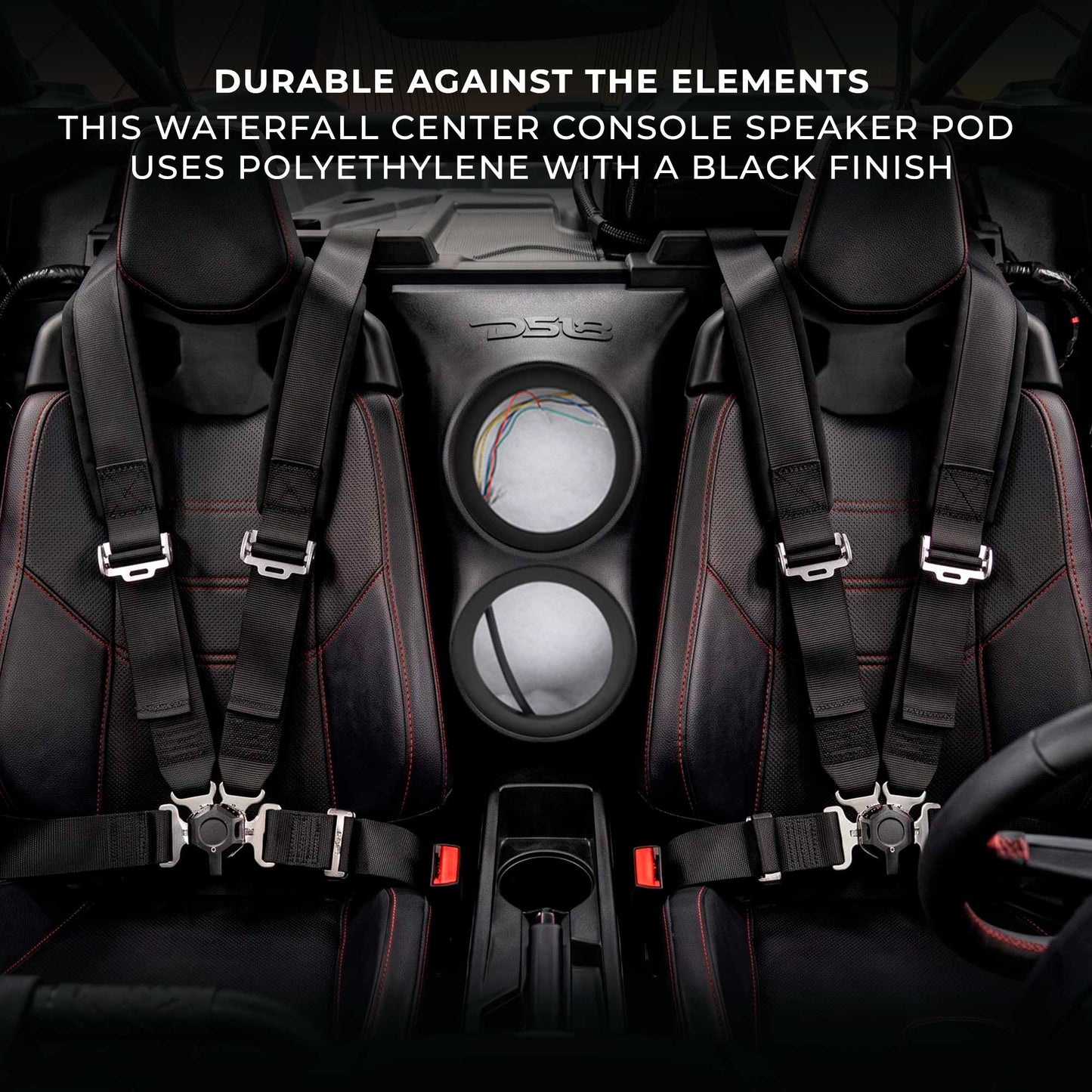 Can-Am Maverick X3 (2017-Up) Waterfall Center Console Speaker Pod – Fits Dual 6.5” Speakers.